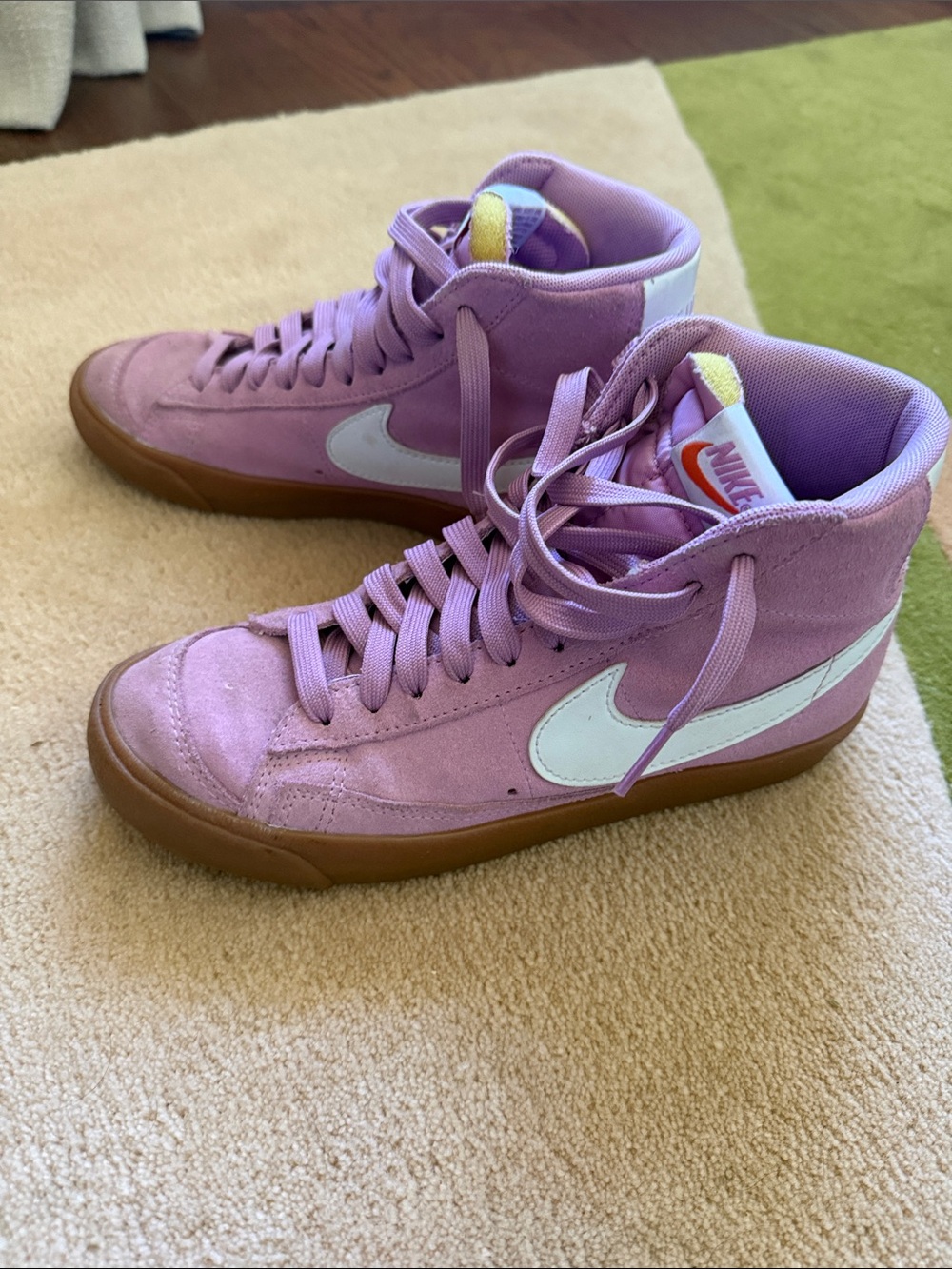 Nike Blazer Mid 77 Lavender Suede High-Top Sneakers Gum Sole